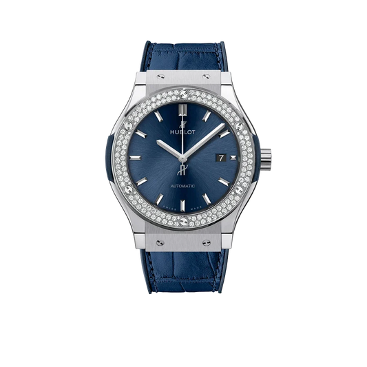 Classic Fusion Blue Titanium 42mm Diamond Benzel 542.NX.7170.LR.1104