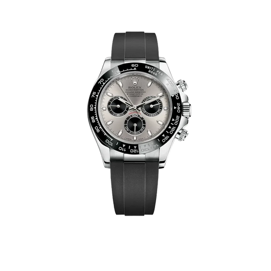Daytona 40mm 116519 White Gold Steel Index Black Oysterflex Rubber Strap (Super Clone)