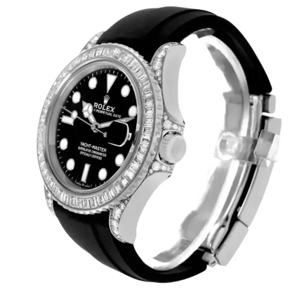 Yacht-Master 42mm White Gold and Diamond-Set / Black / Oysterflex