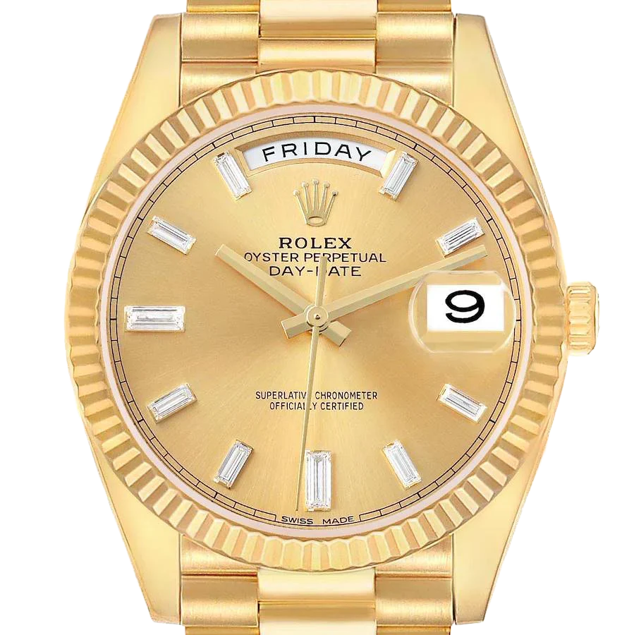 President Day-Date 40mm Yellow Gold Diamond Mens Watch 228238