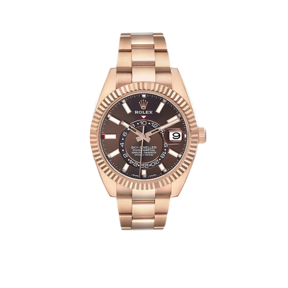 Sky-Dweller 42mm Rose Gold Chocolate Brown Dial Mens Watch 326935