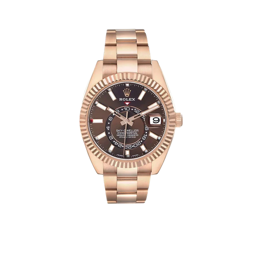 Sky-Dweller 42mm Rose Gold Chocolate Brown Dial Mens Watch 326935
