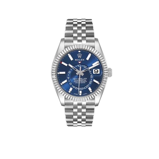 Sky-Dweller 42mm Steel White Gold Blue Dial Mens Watch 326934