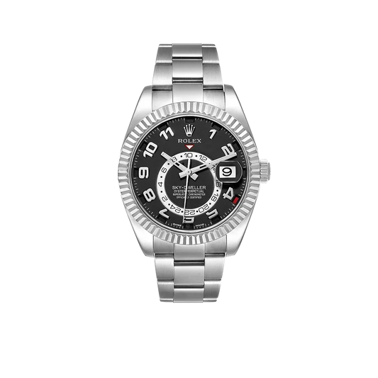 Sky-Dweller 42mm White Gold Black Dial Mens Watch 326939