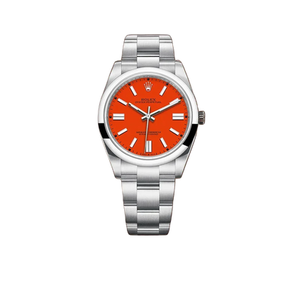 Oyster Perpetual 41mm Stainless Steel Coral Red Dial 124300 - 0007